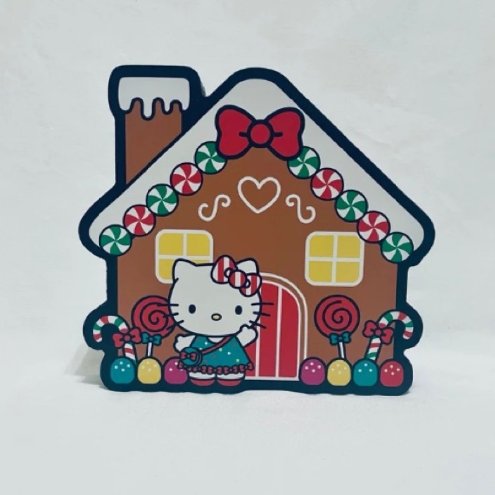 Hello Kitty Christmas Gingerbread House Wood Decor Tabletop